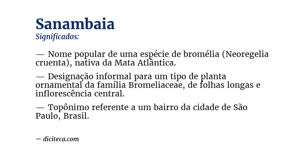 Significado de sanambaia