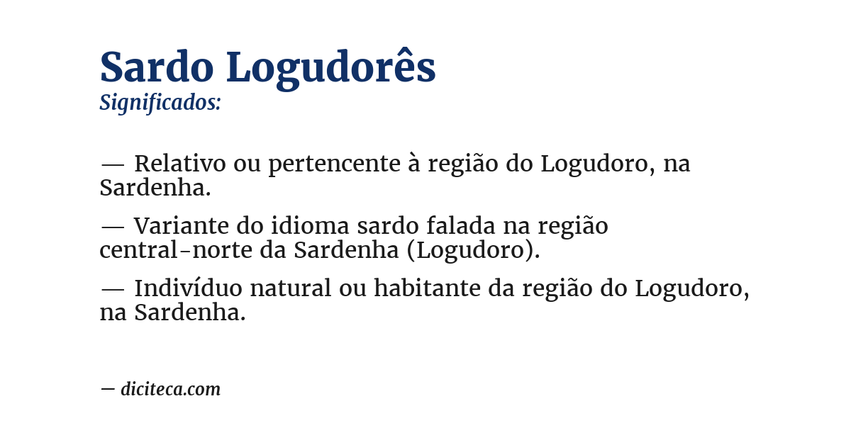 Significado de sardo logudorês