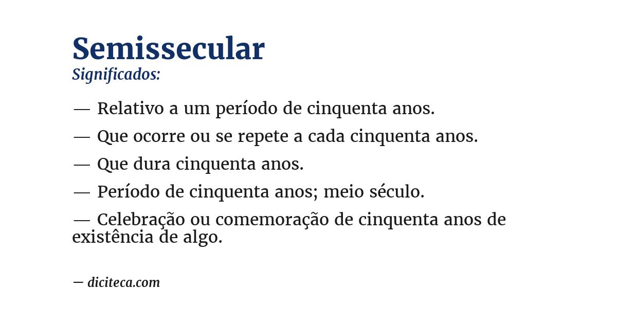 Significado de semissecular