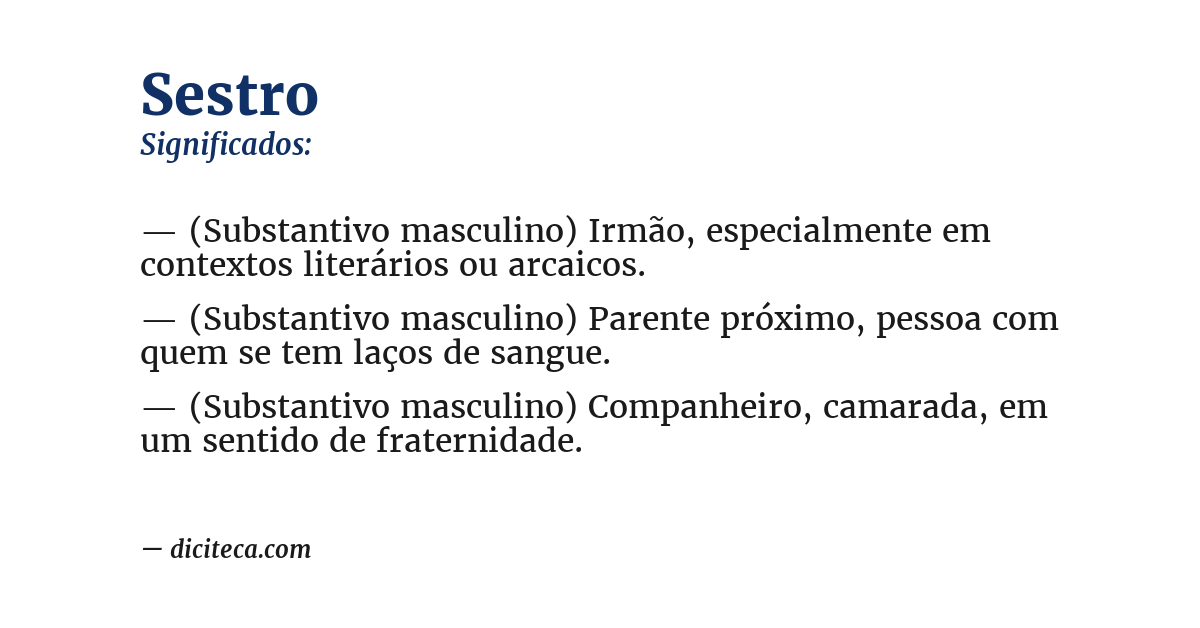 Significado de sestro