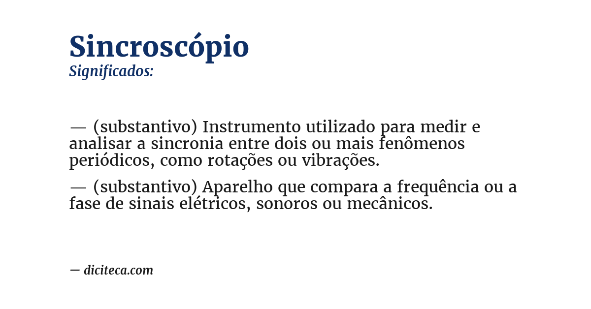 Significado de sincroscópio
