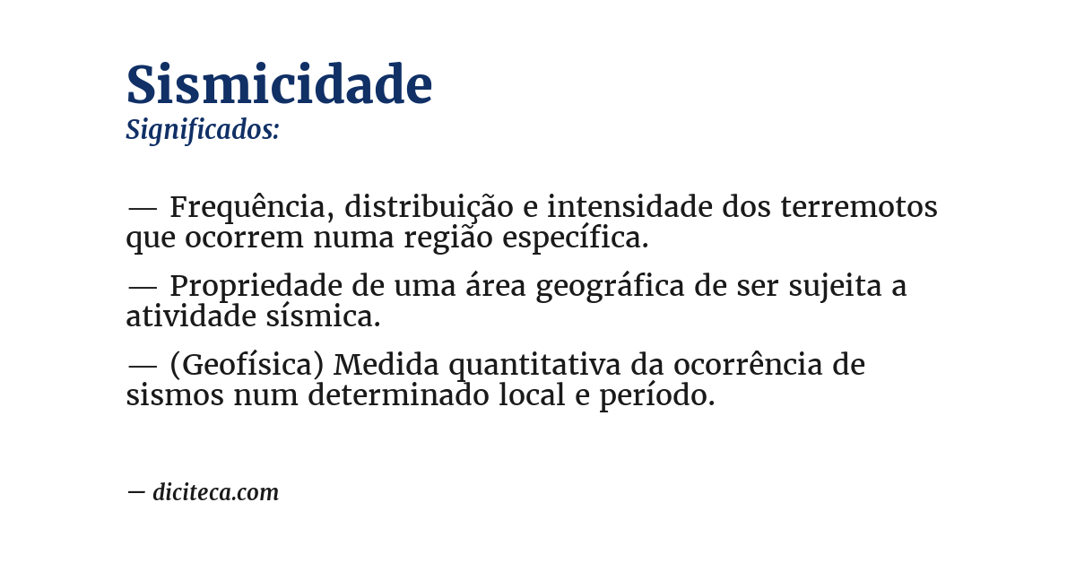 Significado de sismicidade