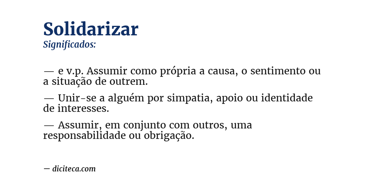Significado de solidarizar