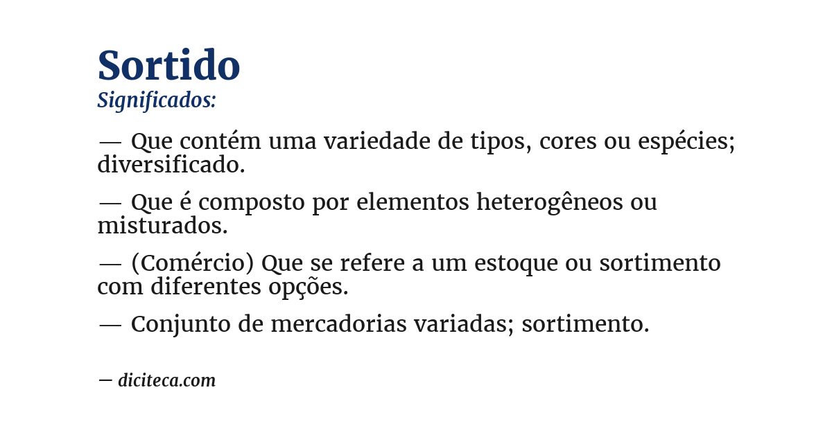 Significado de sortido