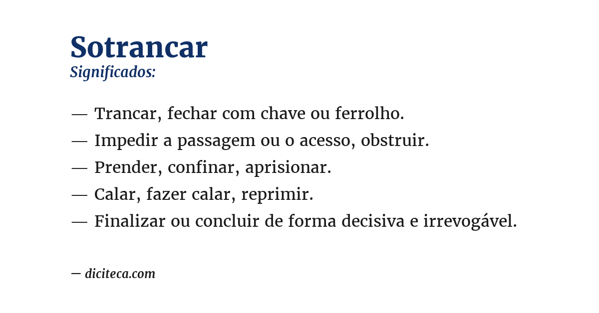 Significado de sotrancar