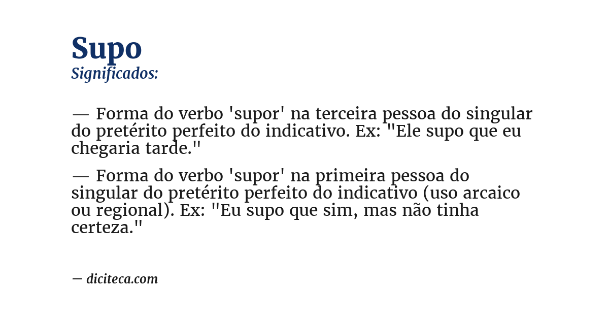 Significado de supo