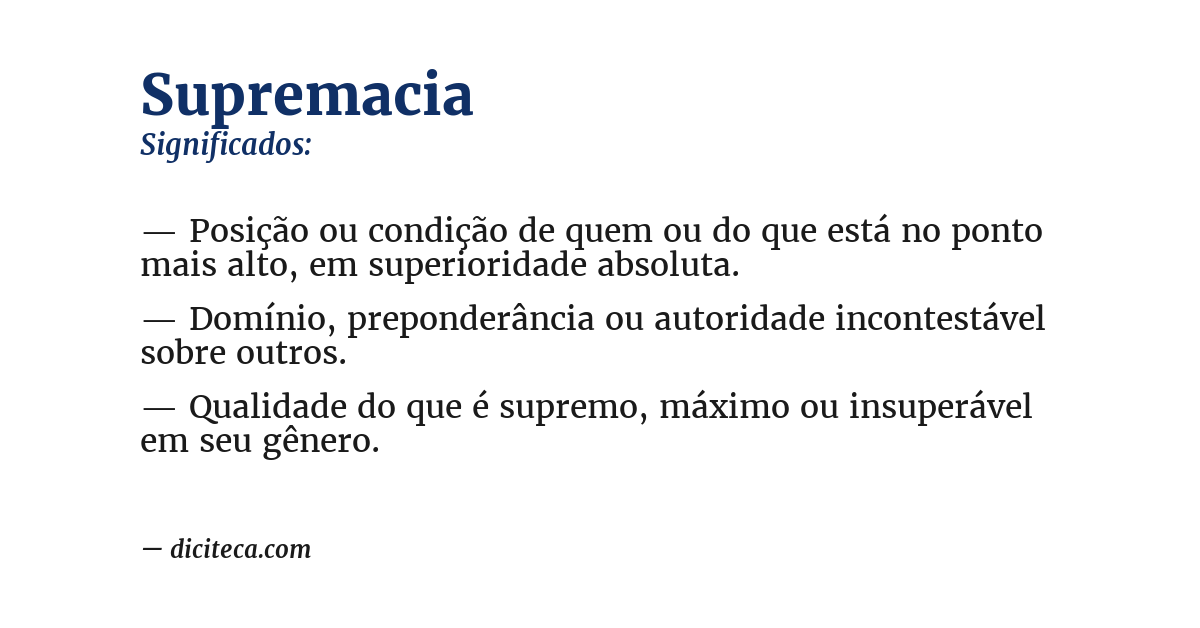 Significado de supremacia
