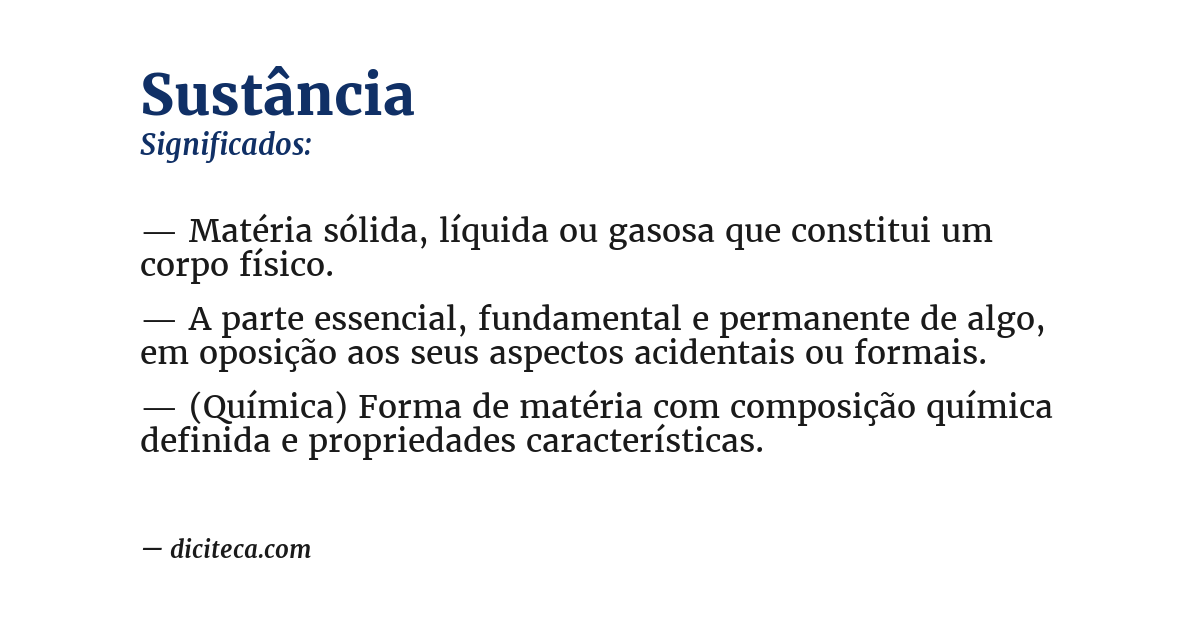 Significado de sustância