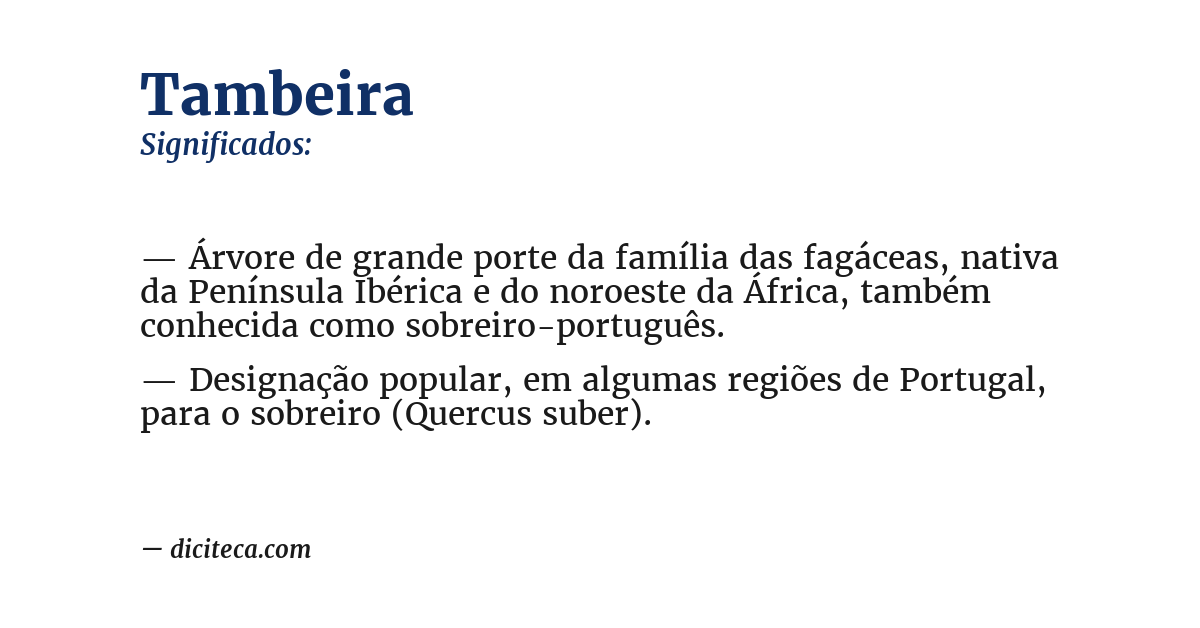 Significado de tambeira