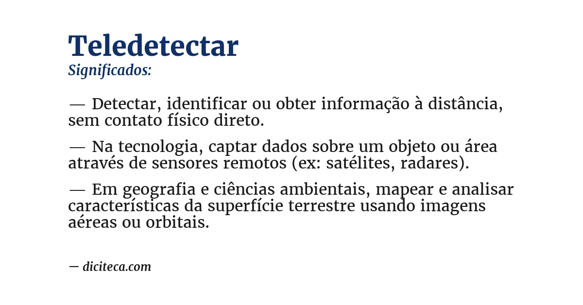 Significado de teledetectar
