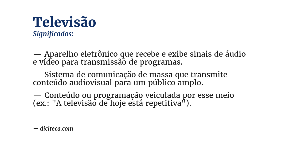 Significado de televisão