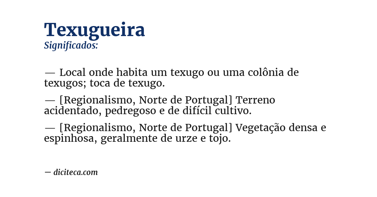 Significado de texugueira