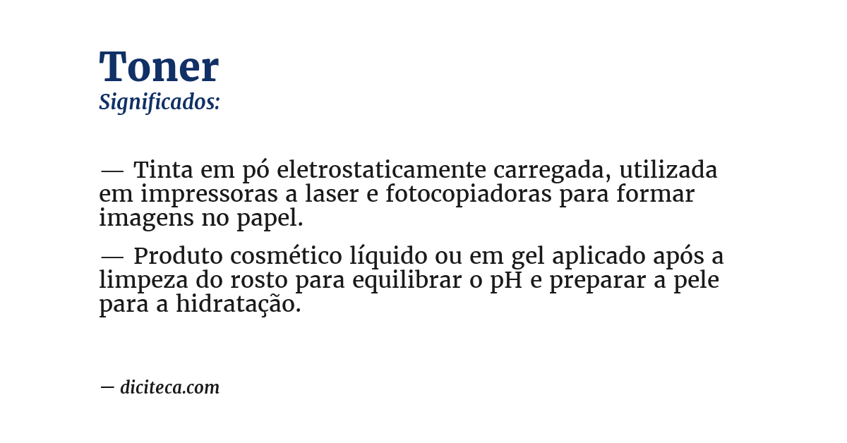 Significado de toner