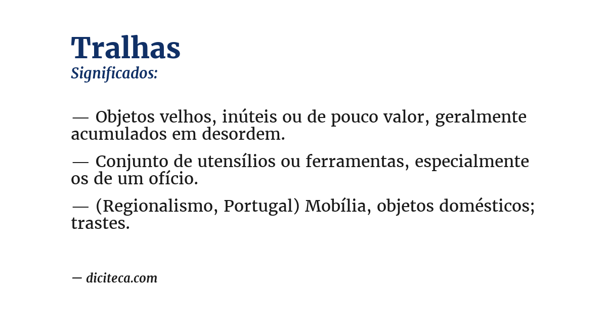 Significado de tralhas