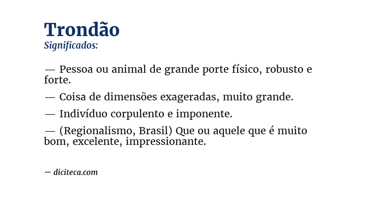 Significado de trondão