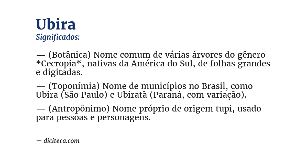 Significado de ubira