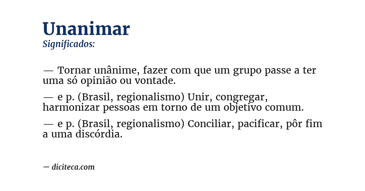 Significado de unanimar