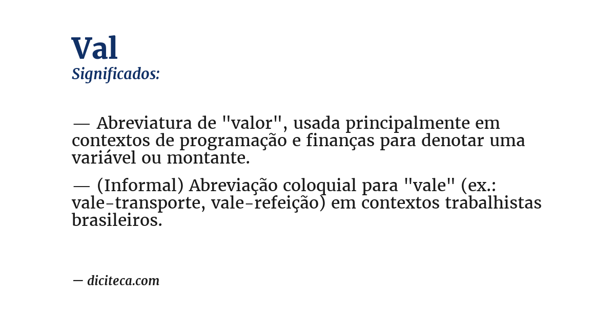 Significado de val