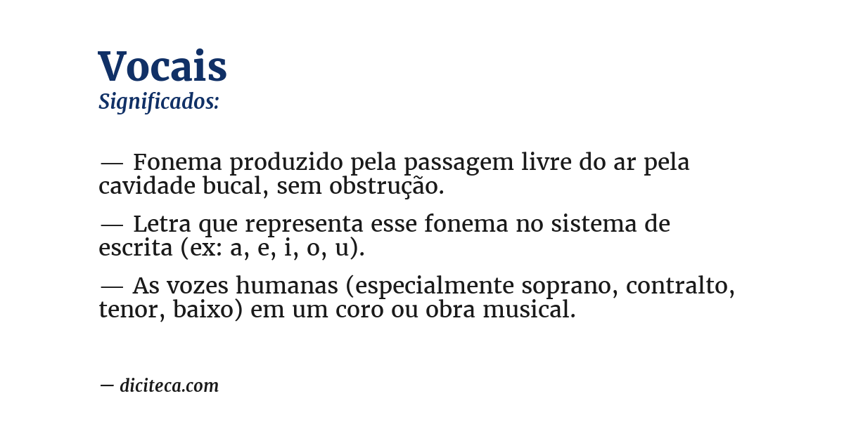 Significado de vocais