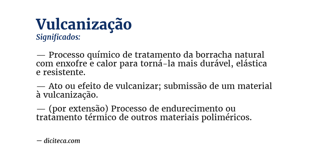 Significado de vulcanização