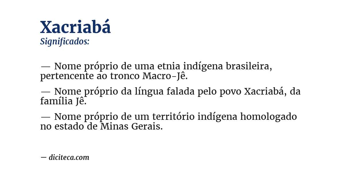 Significado de xacriabá