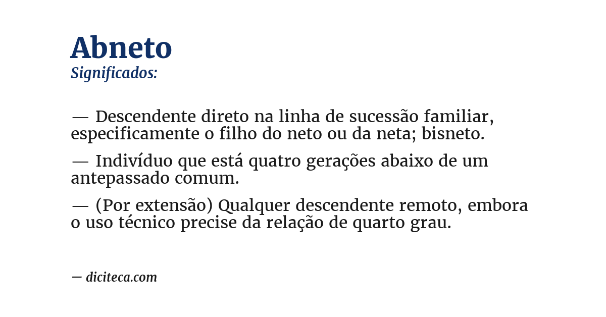 Significado de abneto