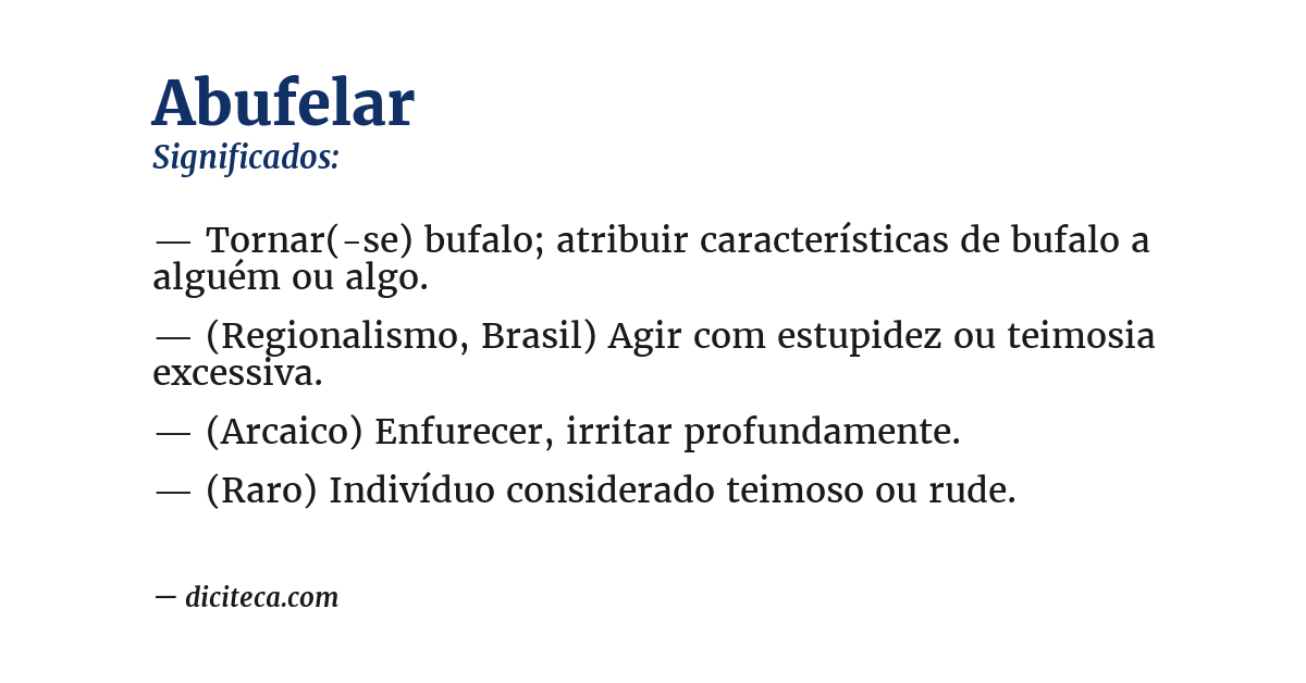 Significado de abufelar