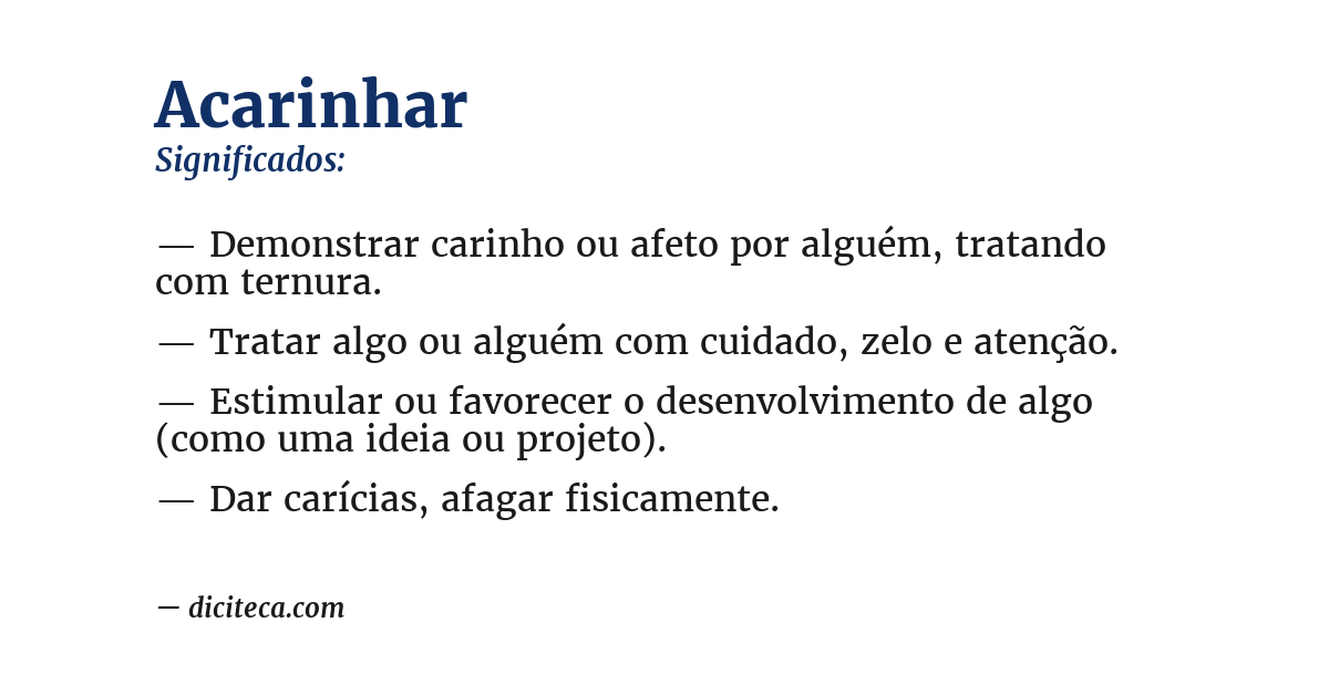 Significado de acarinhar