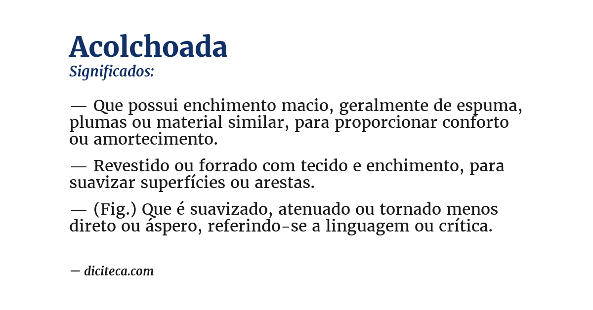 Significado de acolchoada