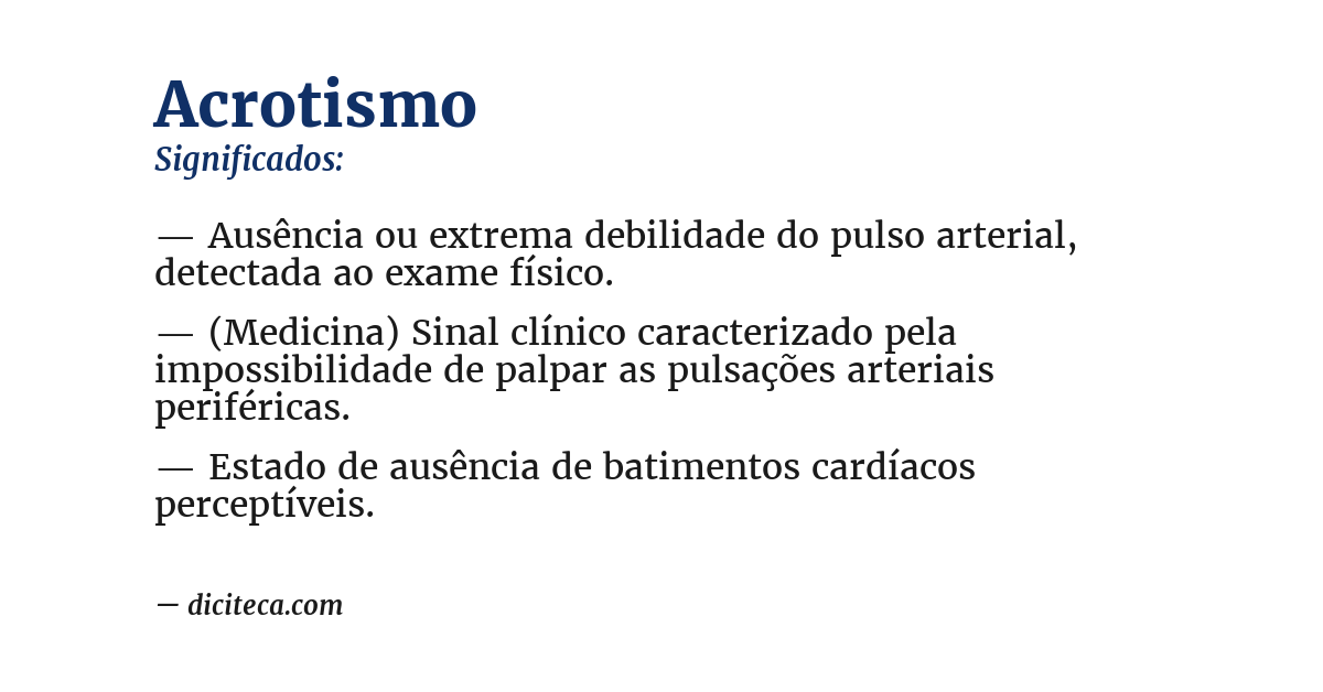 Significado de acrotismo