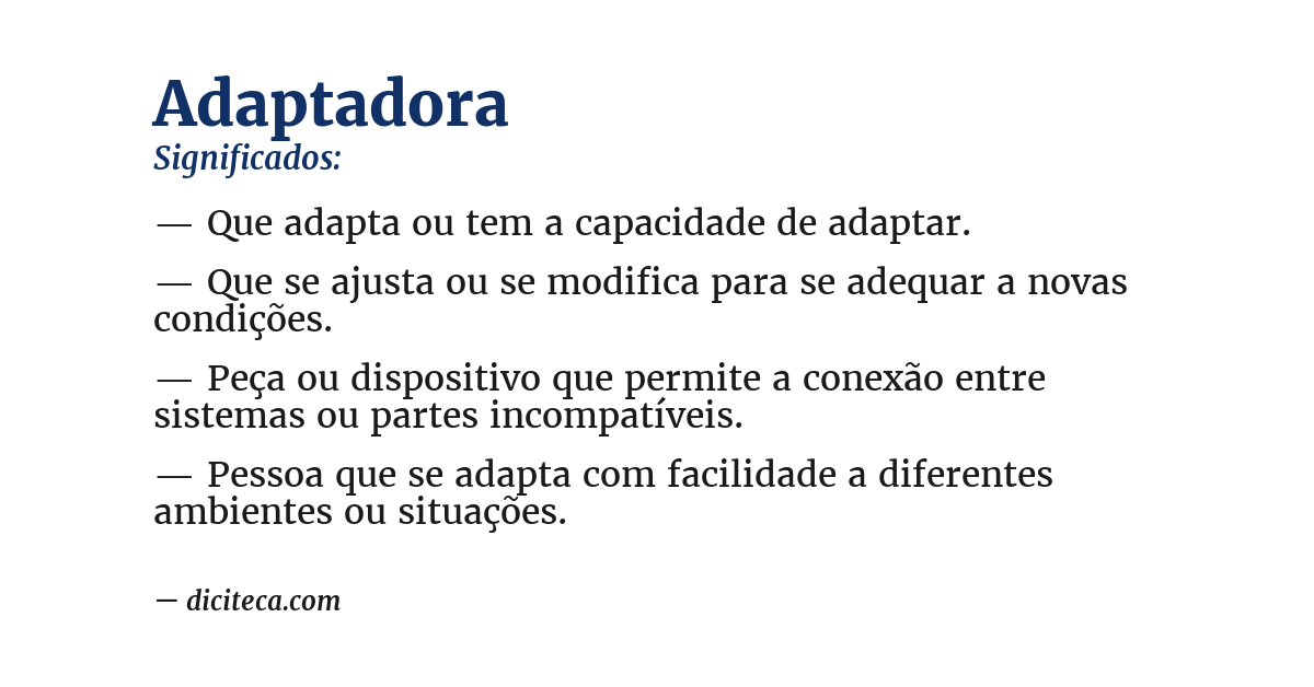 Significado de adaptadora