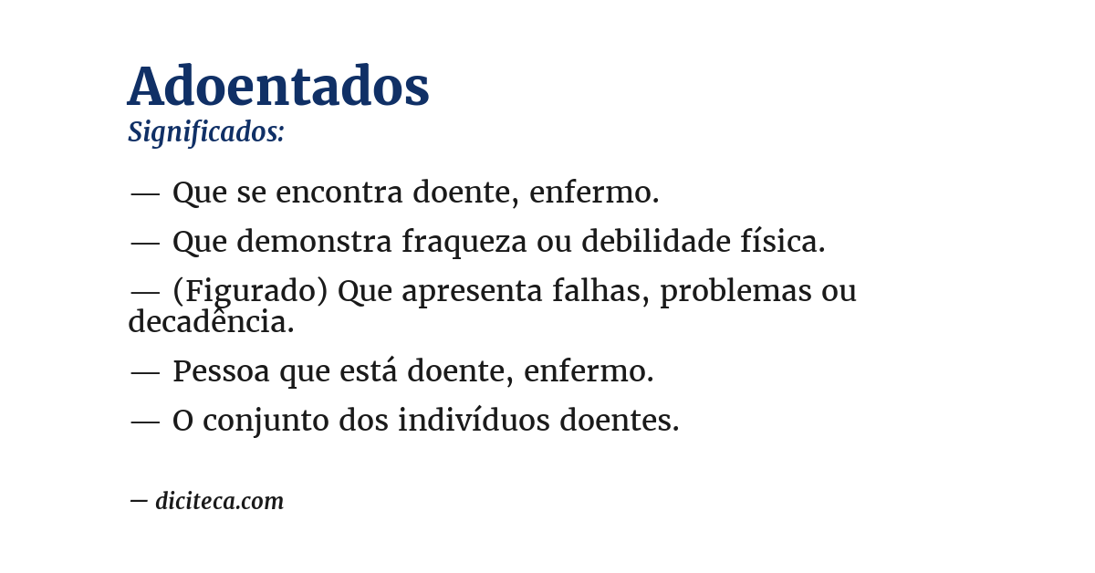 Significado de adoentados