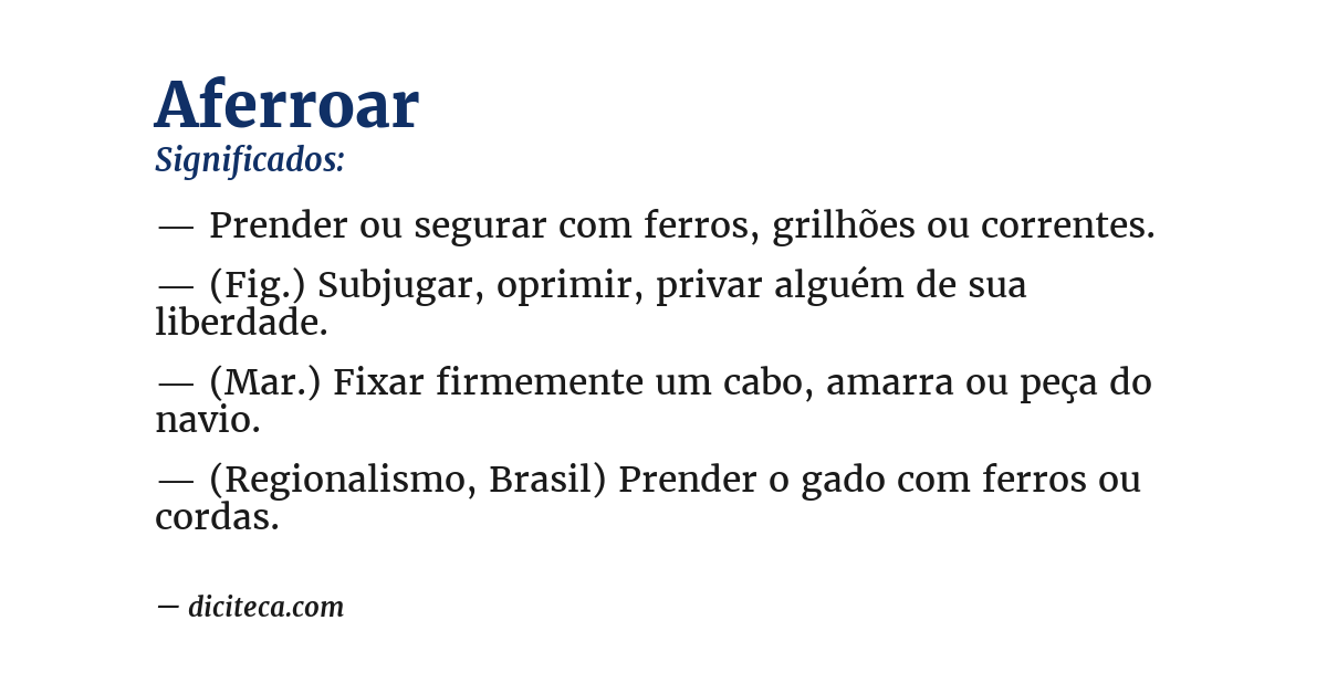 Significado de aferroar