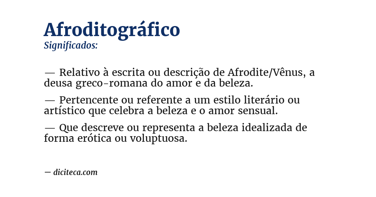 Significado de afroditográfico