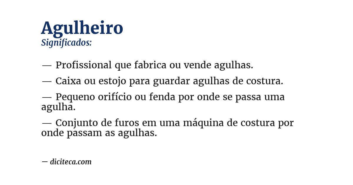 Significado de agulheiro