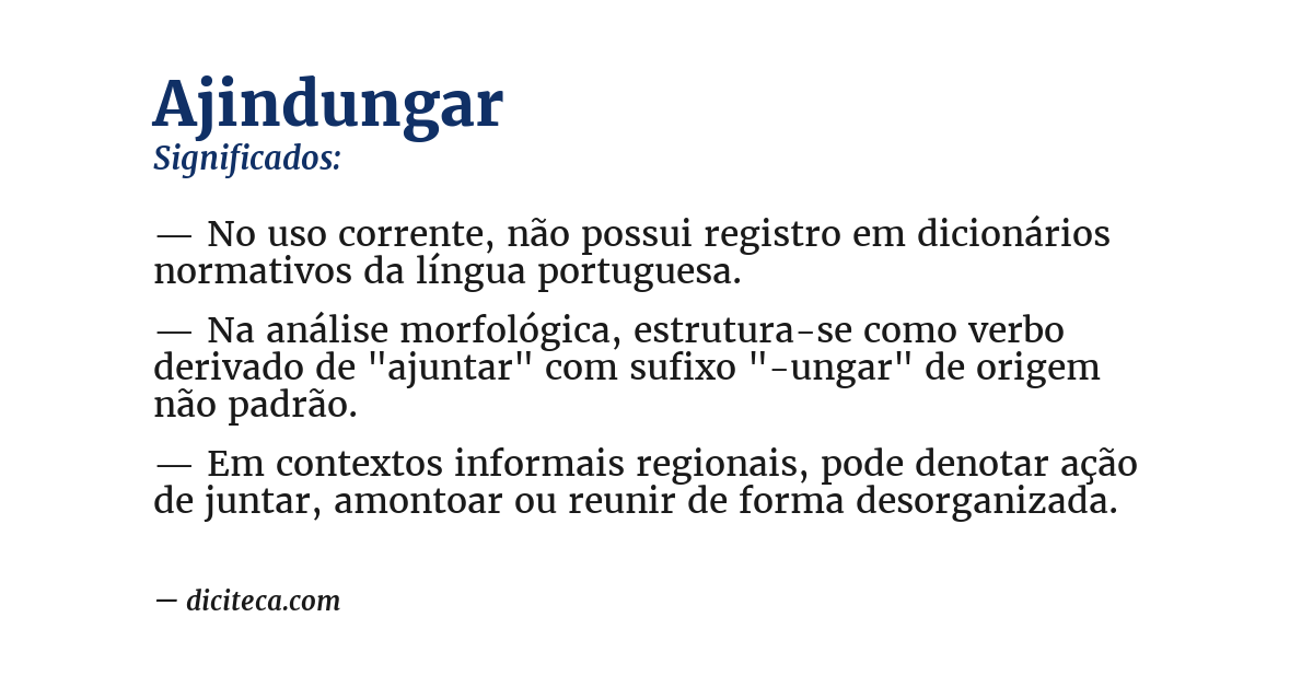 Significado de ajindungar