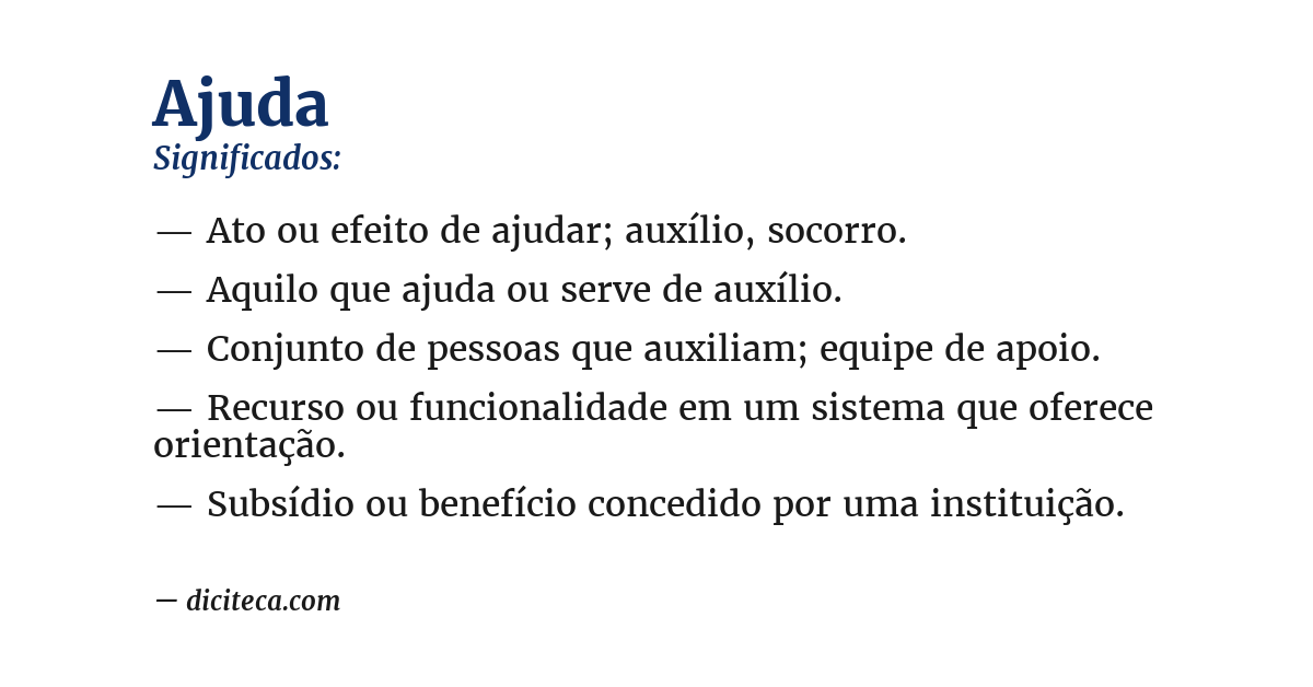 Significado de ajuda