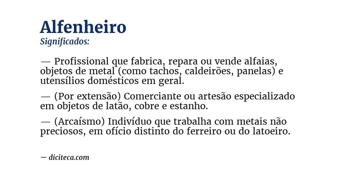 Significado de alfenheiro