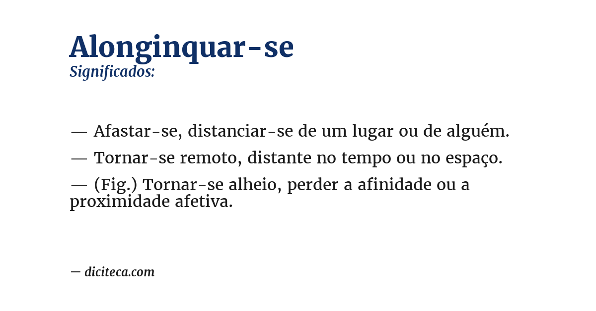Significado de alonginquar-se