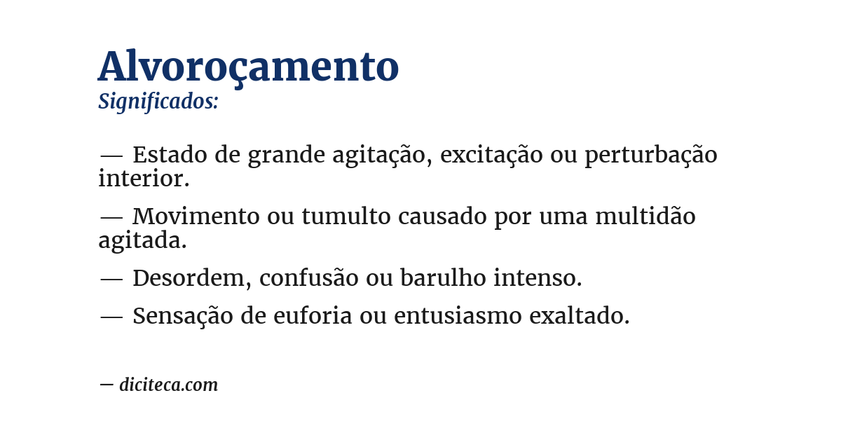 Significado de alvoroçamento