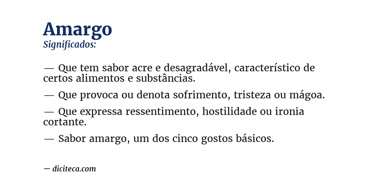 Significado de amargo