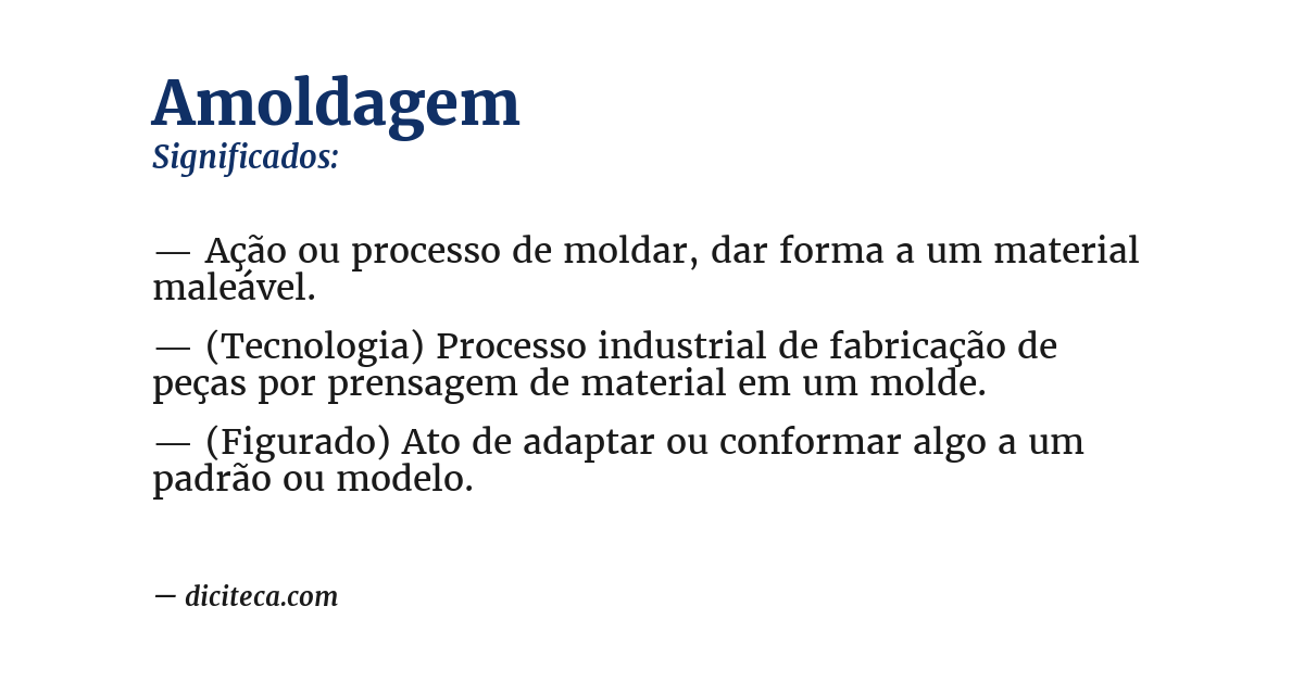 Significado de amoldagem
