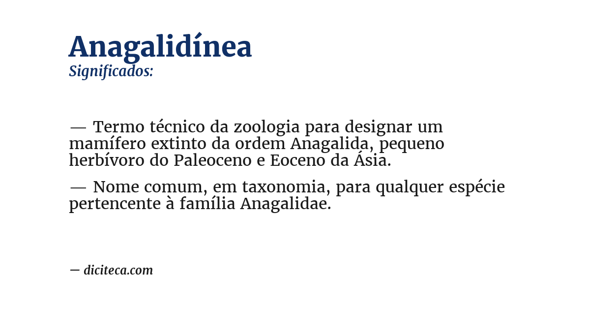 Significado de anagalidínea