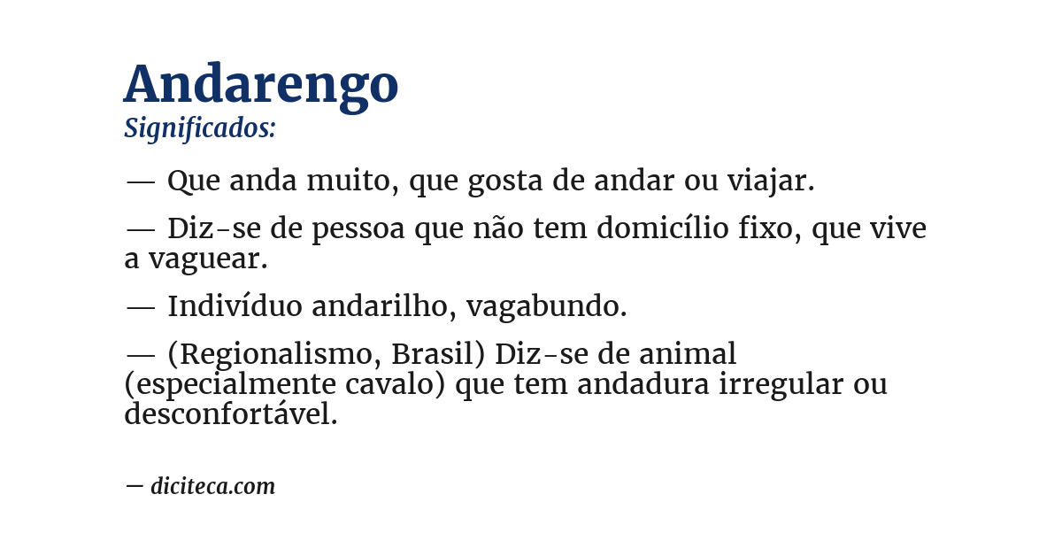 Significado de andarengo