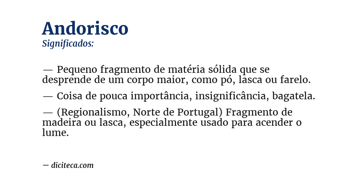 Significado de andorisco