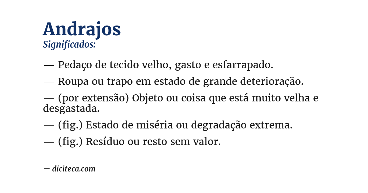 Significado de andrajos