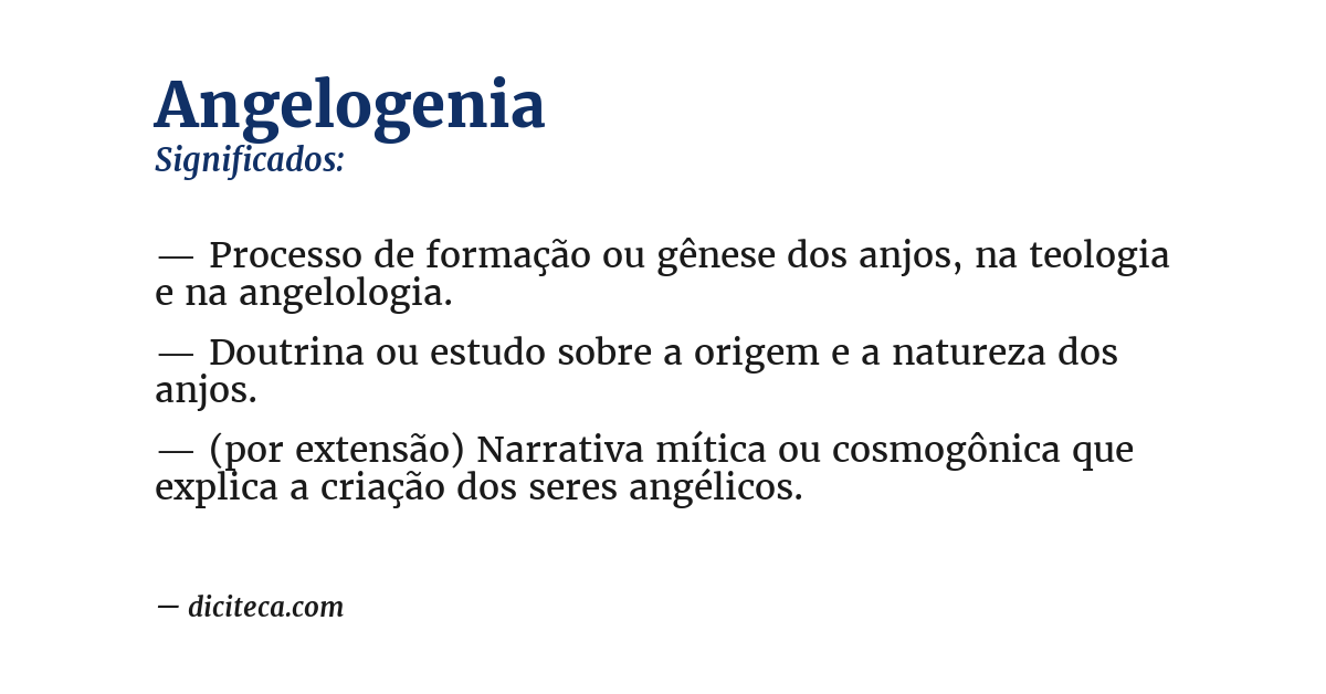 Significado de angelogenia