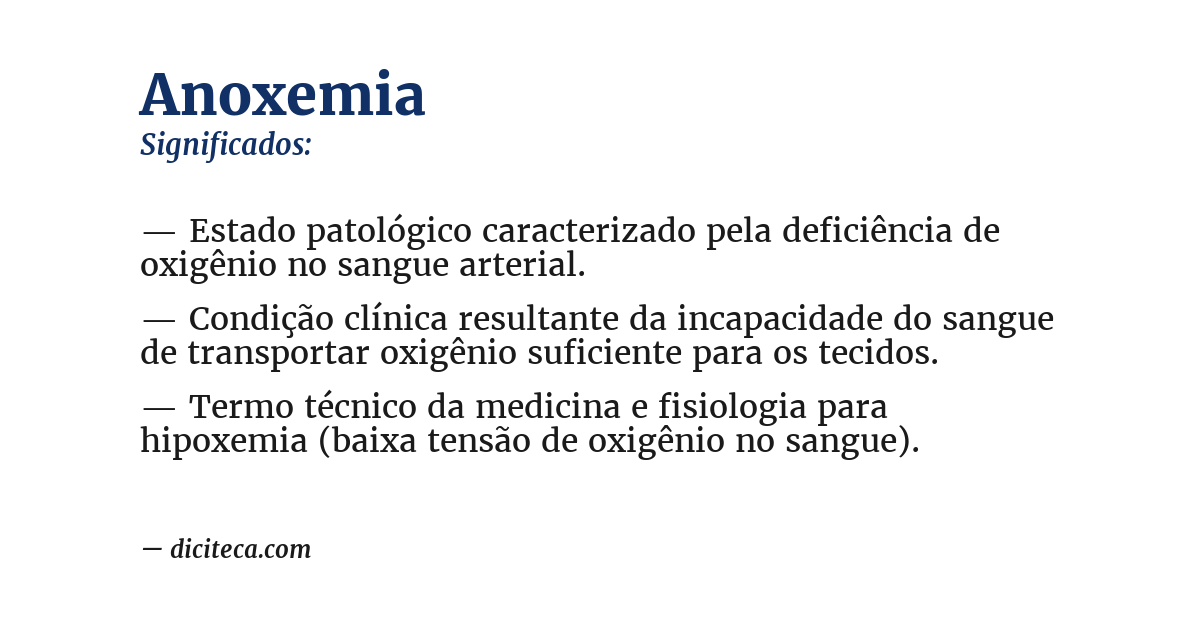 Significado de anoxemia
