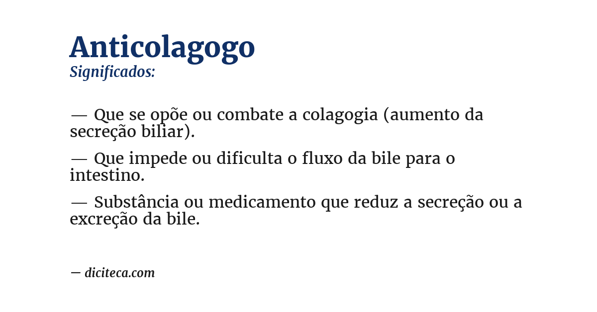 Significado de anticolagogo
