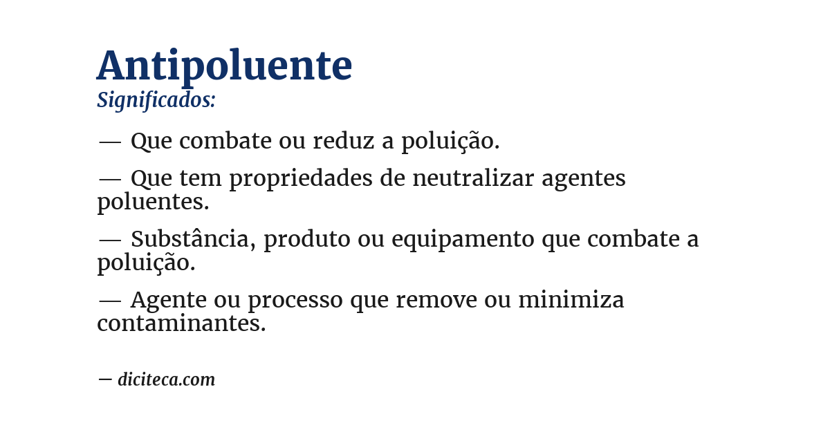Significado de antipoluente